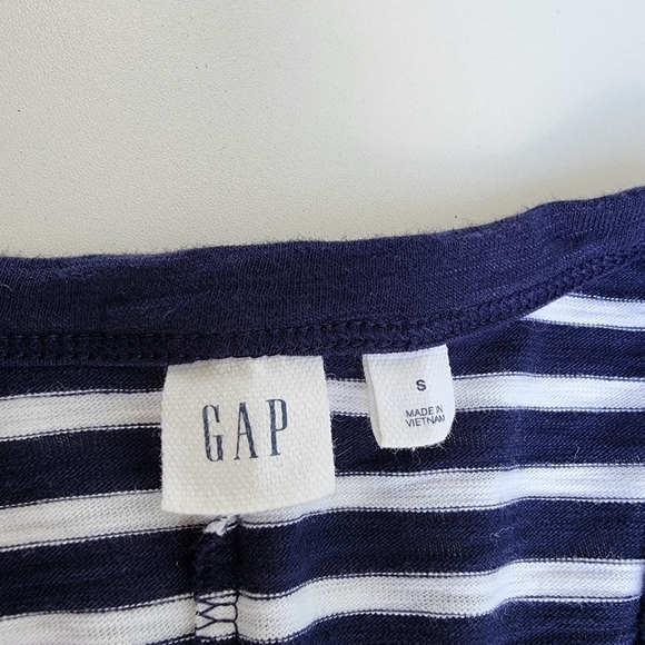 Gap Navy Blue White Stripe Knit Stretch Maxi Dress Shirt Long Dress Sleeveless S - Picture 10 of 14